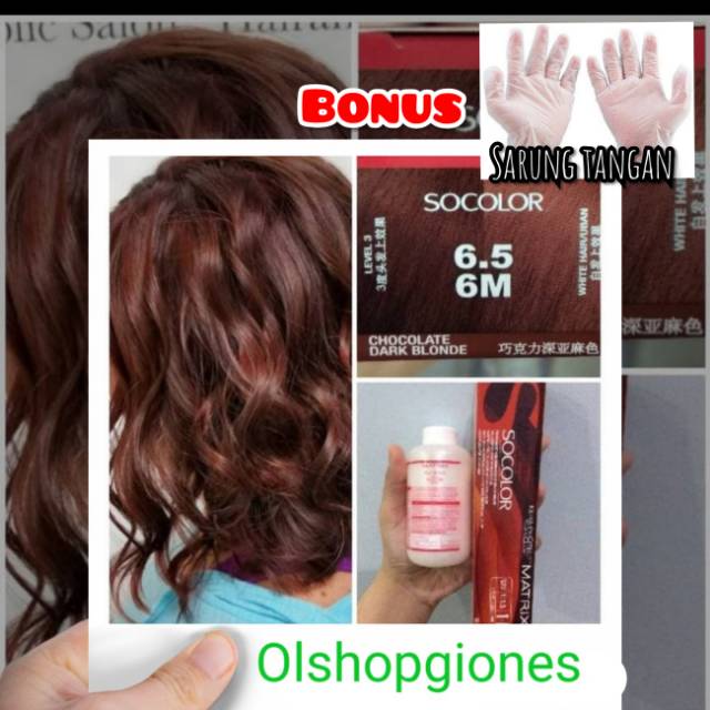 Jual Matrix Socolor 6.5 + oxydant ( campuran ) cat rambut pikok color ...
