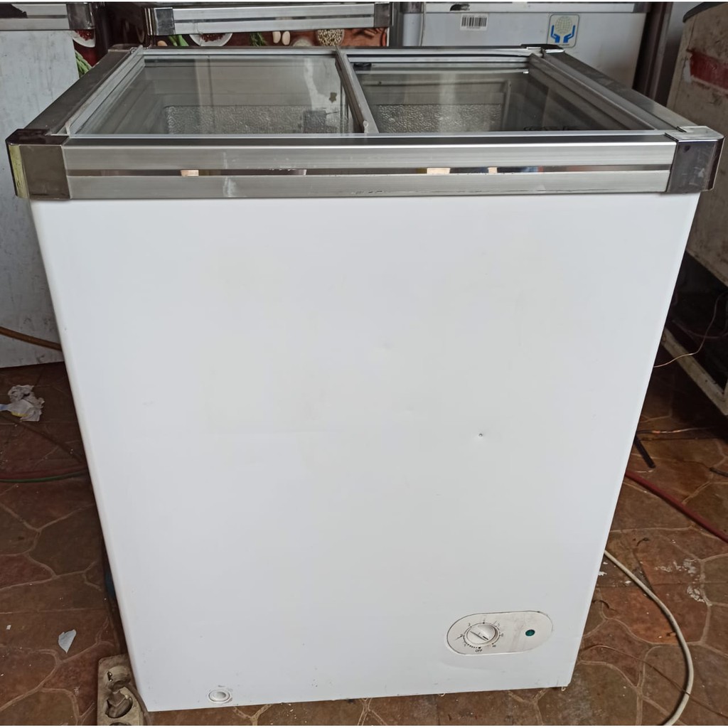 CHEST FREEZER BOX SLIDING FLAT GLASS RSA XS 200 [171L] KHUSUS BOGOR