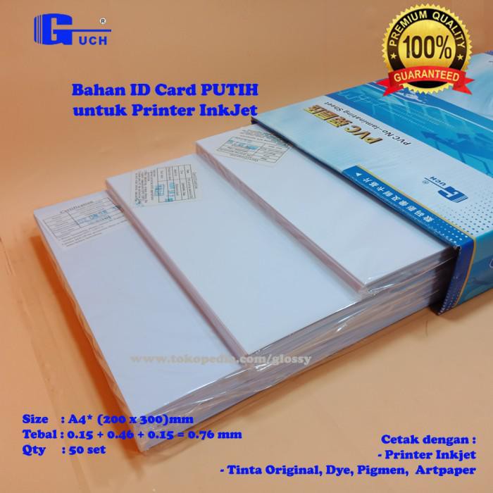 Jual PVC BAHAN ID CARD PUTIH 50 SET (GUCH) | Shopee Indonesia