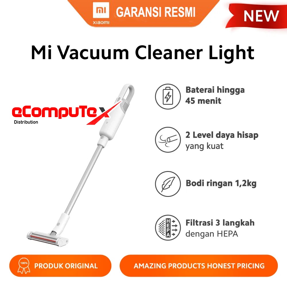 Jual XIAOMI MI VACUUM CLEANER LIGHT VACUM DAYA HISAP 50AW FILTRASI 3