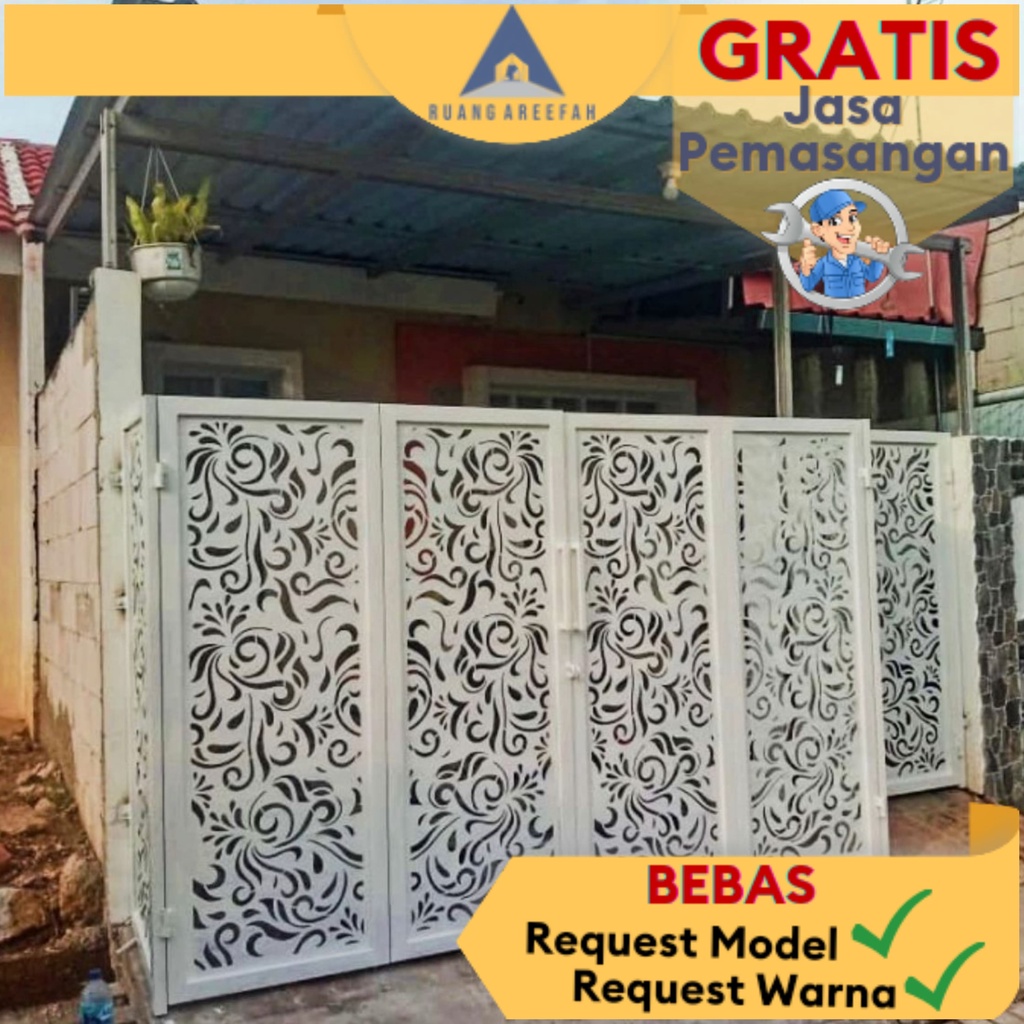 Jual Pintu Gerbang Pagar Pager Rumah Cutting Laser Custom Motif