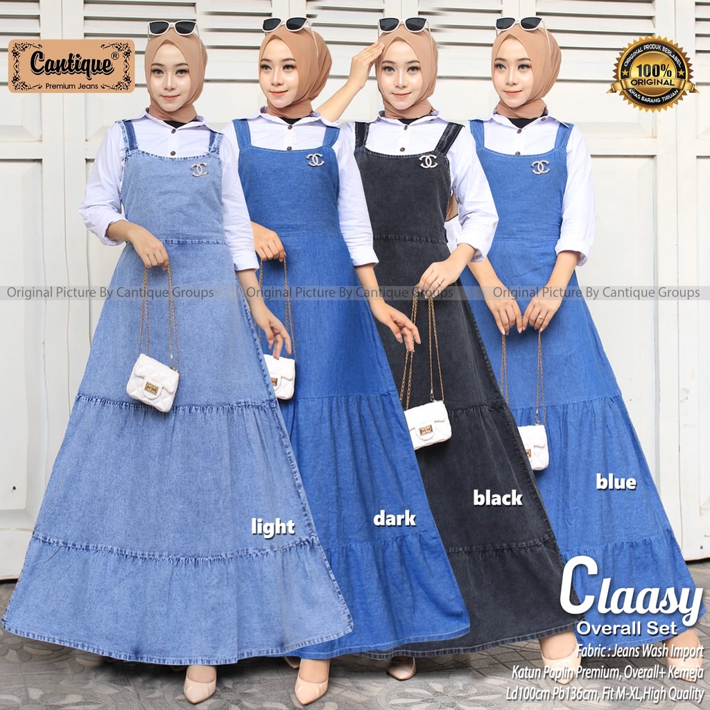 Jual overall wanita murah set kemeja Claasy ori by Cantique | Shopee ...