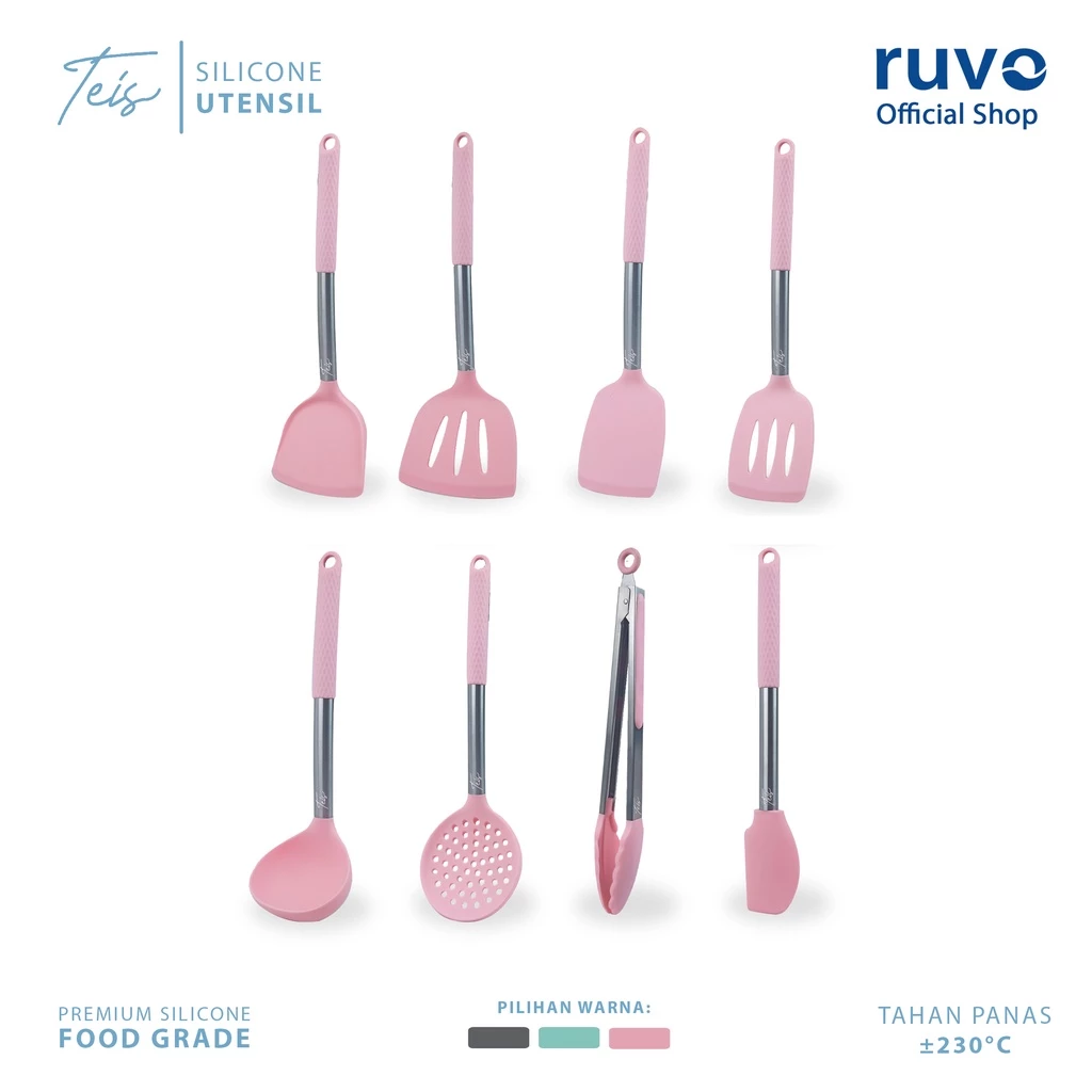 [ANTI LENGKET] TEIS Alat Masak Silikon Silicone Cooking Utensil / Spatula Silicon / Utensile Tahan Panas / Sutil Silicon / Kitchen Tool / Alat Masak Silikon Anti Lengket Food Grade Capitan Jepitan Kue Gorengan
