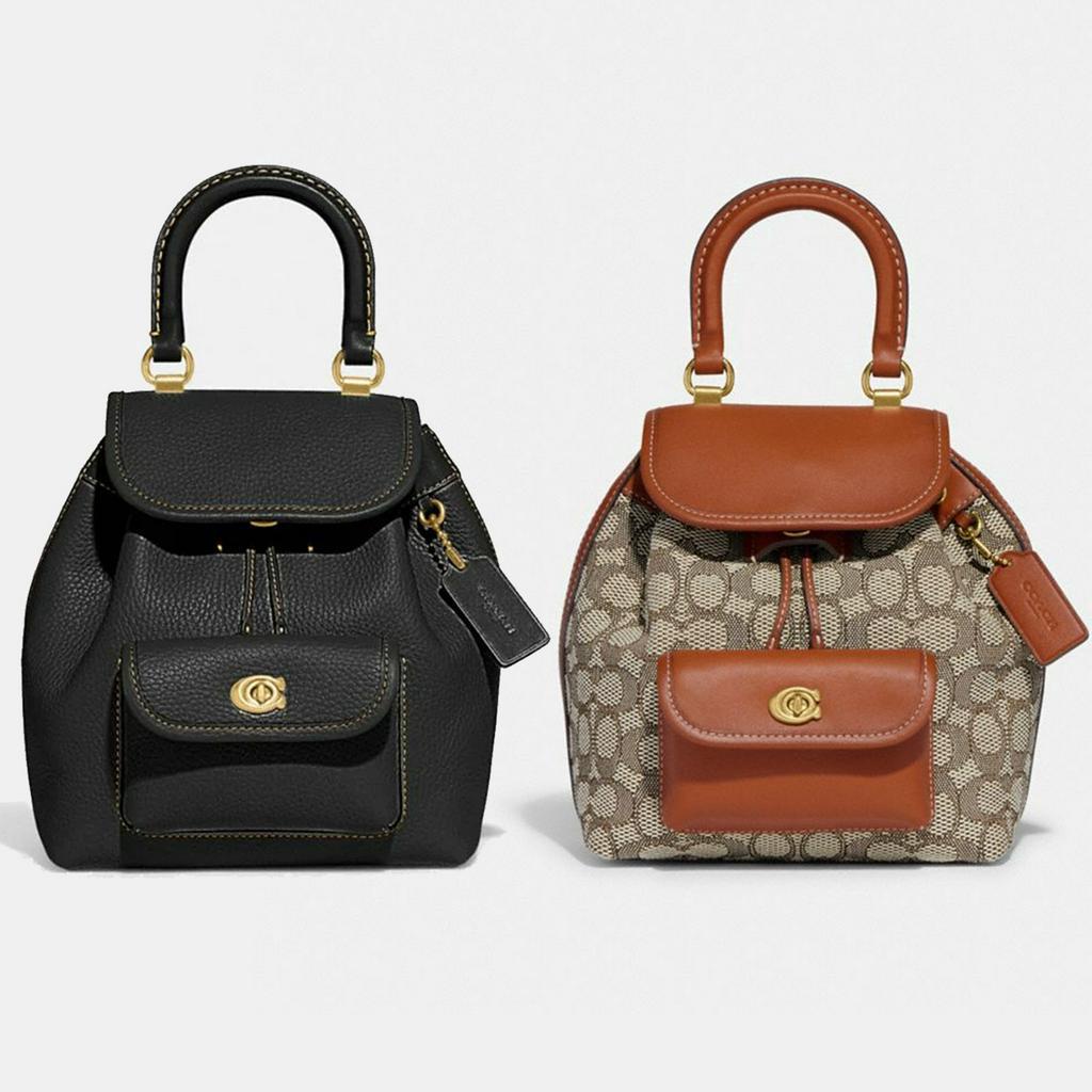 Coach C4121 Pennie backpack 22 in Pebble Leather Chalk