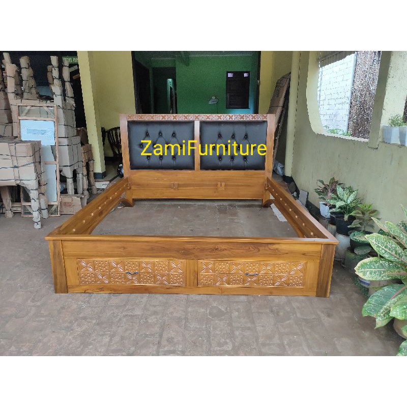 Jual Dipan Minimalis Kayu Jati Natural Rangka Tempat Tidur Custome Shopee Indonesia