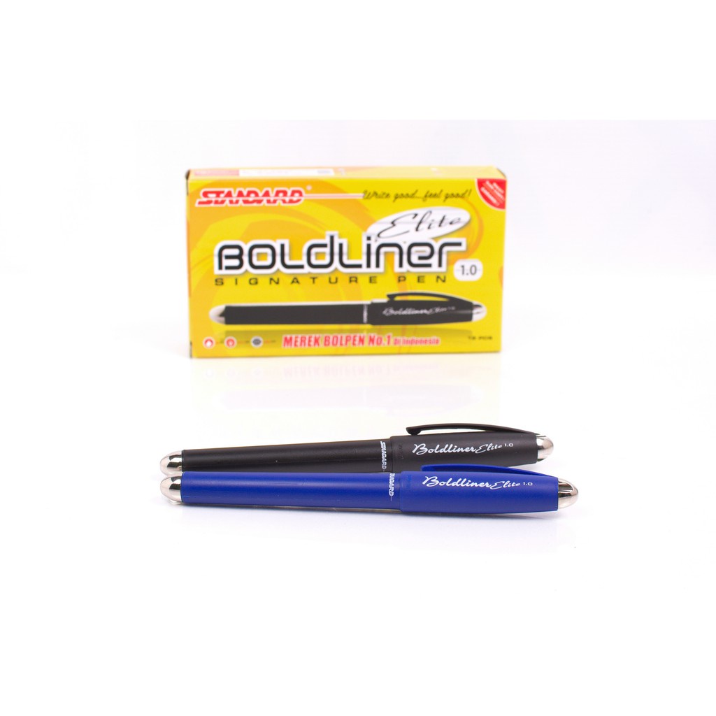 Jual Pulpen Standard Boldliner Elite Ballpoint Tinta Hitam Tip 0.1 ...