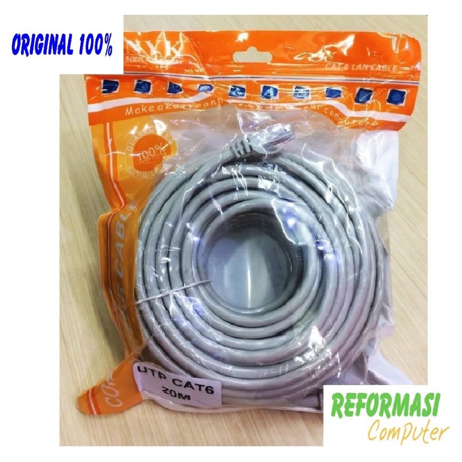 Jual NYK KABEL LAN 20 METER NYK CAT 6 / UTP 20 M / LAN 20M | Shopee ...