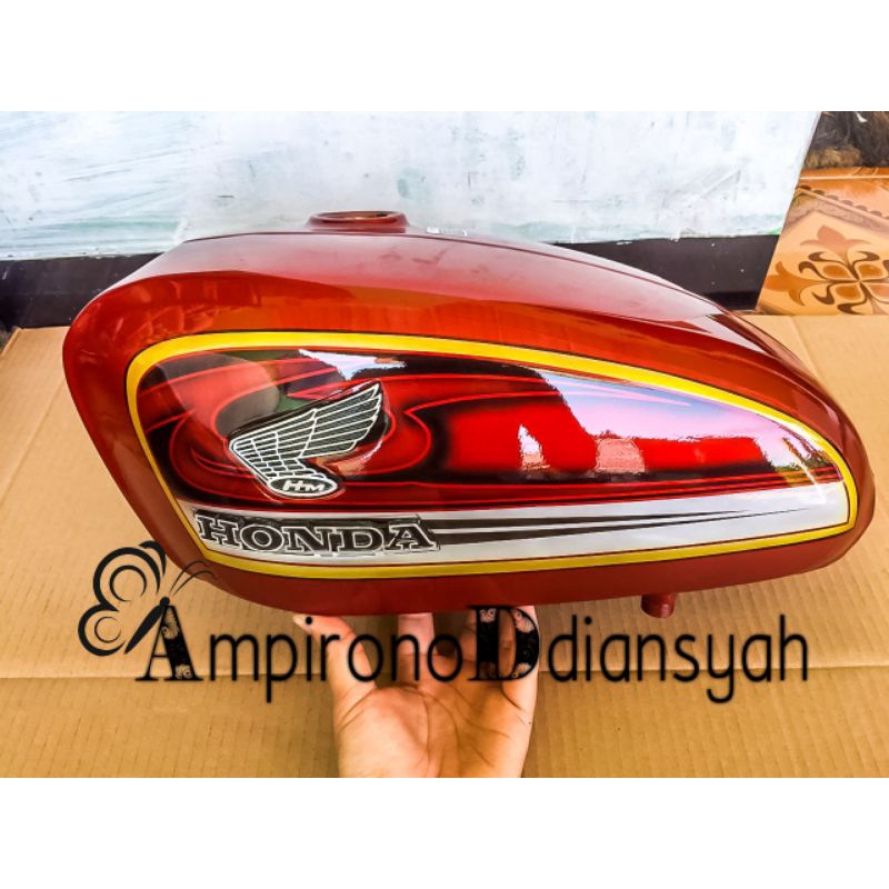Jual tangki honda tangki cb 100 tangki preess tangki grafis merah