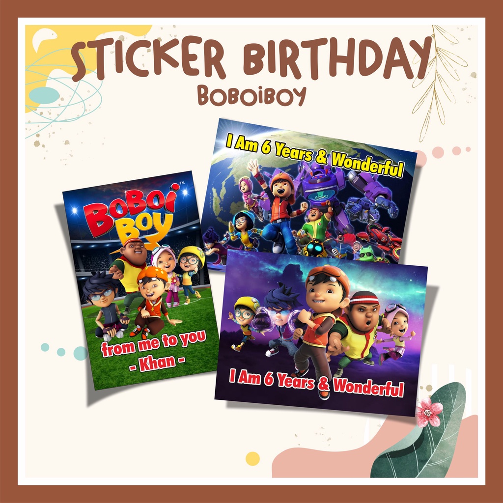 Jual Sticker Birthday Cowok Stiker Ulang Tahun Ultah Anak Custom Kotak ...