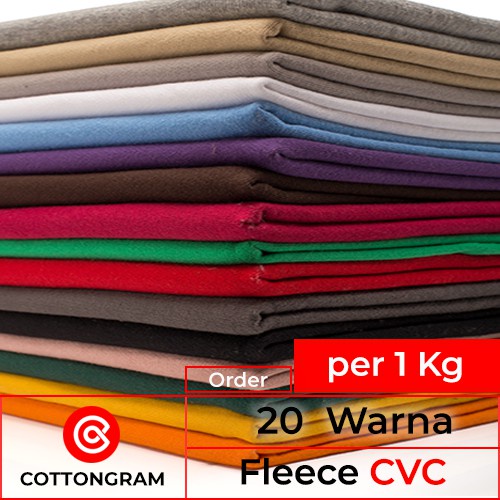 Jual COTTONGRAM Kain Fleece Katun CVC Bahan Sweater dan Hoodie 20 Warna