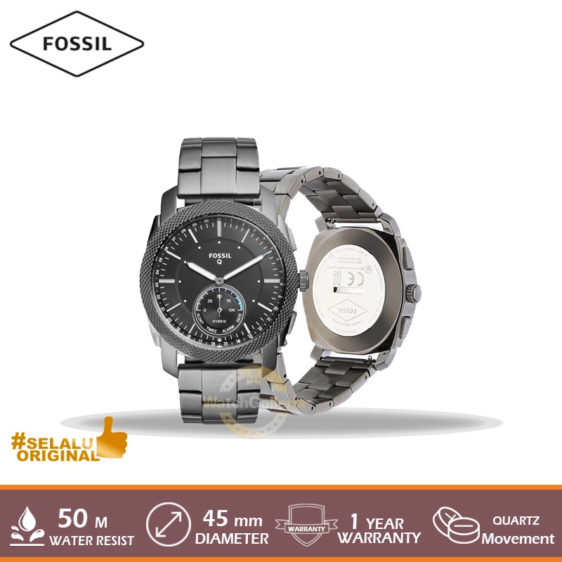 Jual Fossil FTW1166 Hybrid Smartwatch Machine Smoke Stainless Steel Shopee Indonesia