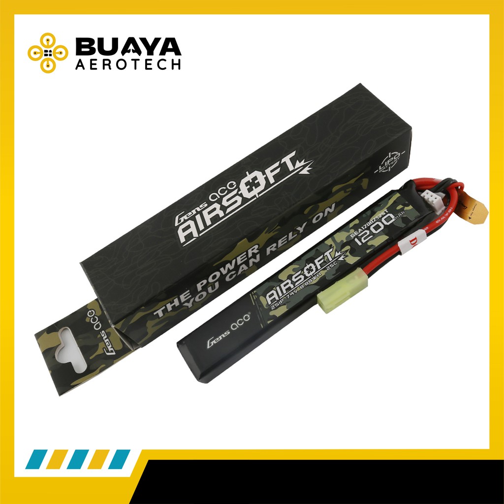 Jual Gens Ace 1200mAh 25C Baterai Lipo 2s Battery Airsoft Gun | Shopee ...