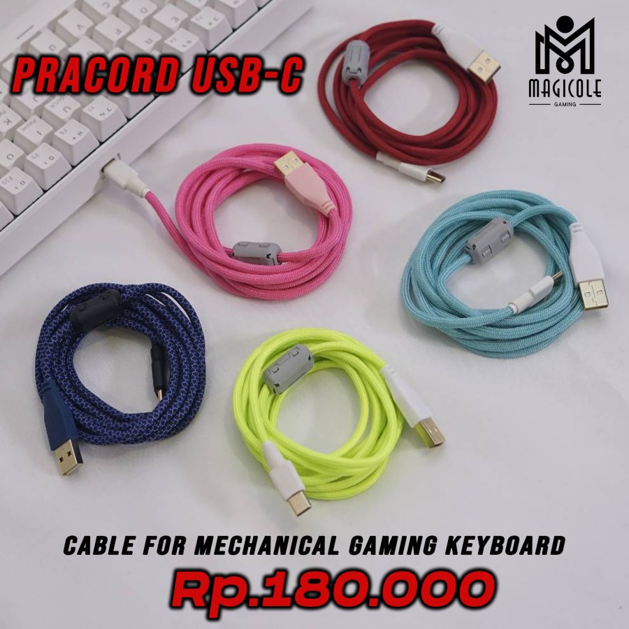 Jual Paracord Kabel USB C Detachable for Mechanical Keyboard Cable ...