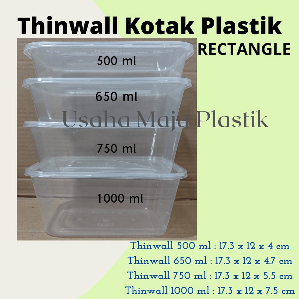 Jual Thinwall Food Container Rec 500ml 650ml 750ml 1000ml Thinwall