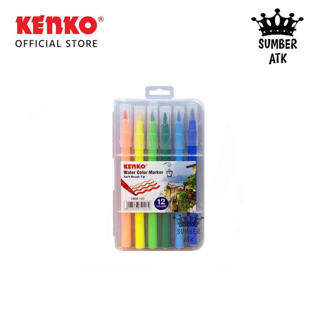 Jual BRUSH COLOR SOFT BRUSH TIP WATER COLOR KENKO SBM-12 COLOR SOFT ...