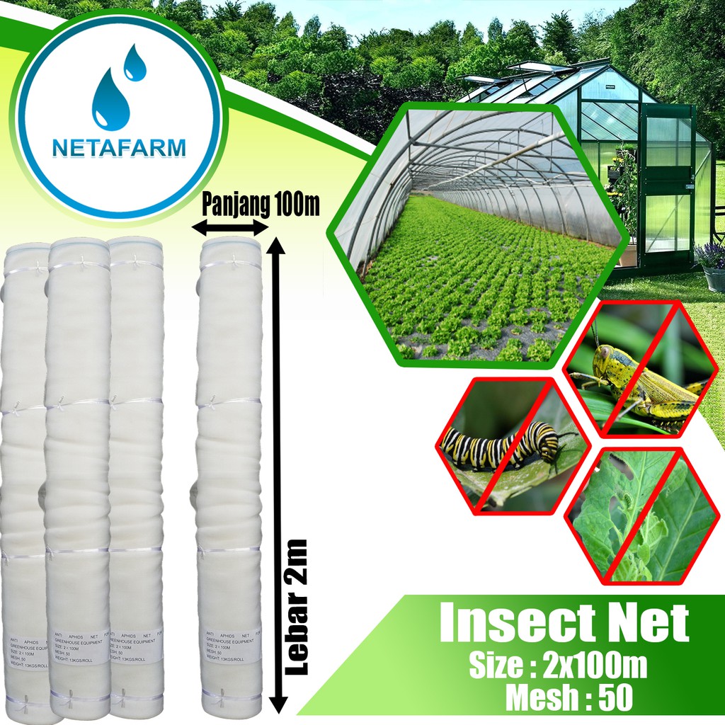 Jual Insect Net Putih Jaring Serangga Insectnet mesh 50 2x100mtr - 1 ...