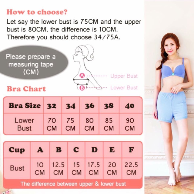 Jual Pedoman size bra dan panty / size chart Shopee Indonesia