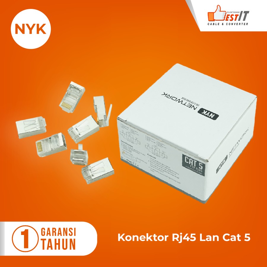 Jual Konektor Rj45 Lan Cat5 5e 1Box Isi 50pcs- Connector Rj45 Cat5e ...