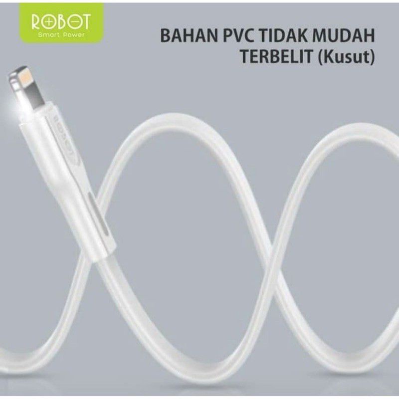 Jual Cable Data Robot RDL100S 2A 100CM Lightning Kabel Charger USB ...