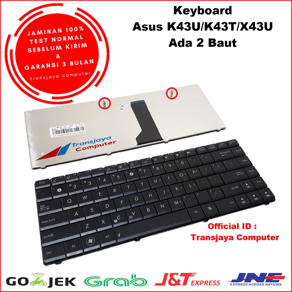 Jual Keyboard Laptop Asus K43U, Asus K43T, Asus X43U, Asus X84 (Baut ...