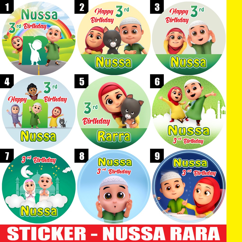 Jual 60 STIKER LABEL BAG / KUE / SOUVENIR ULTAH ULANG TAHUN - NUSSA