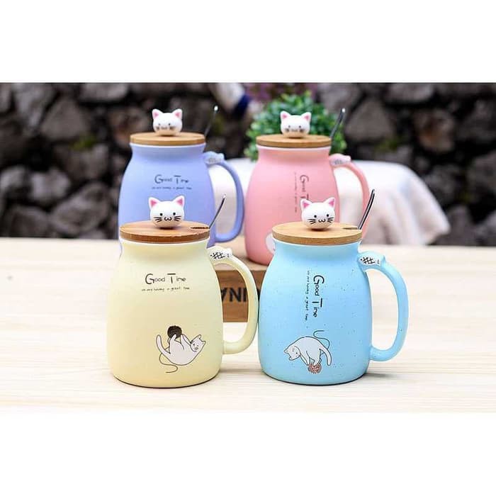 Jual (SALE) CAT LOVER - CANGKIR / MUG KERAMIK KITTEN MILK GOOD TIME ...