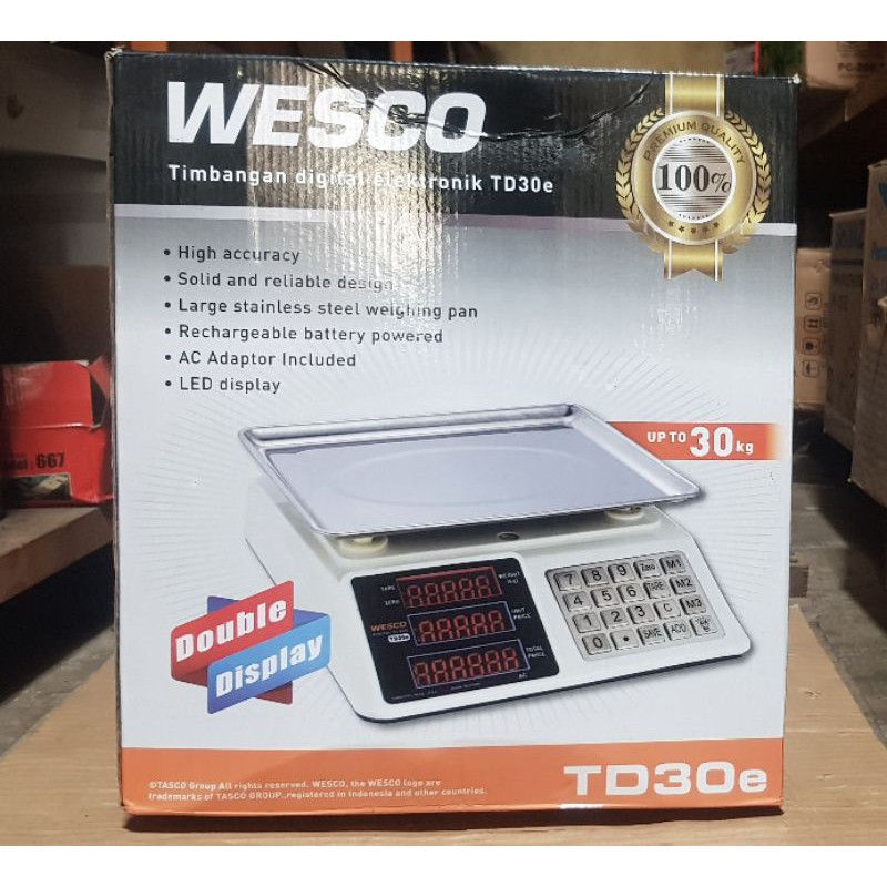 Jual timbangan digital elektronik 30kg westco dua layar | Shopee Indonesia