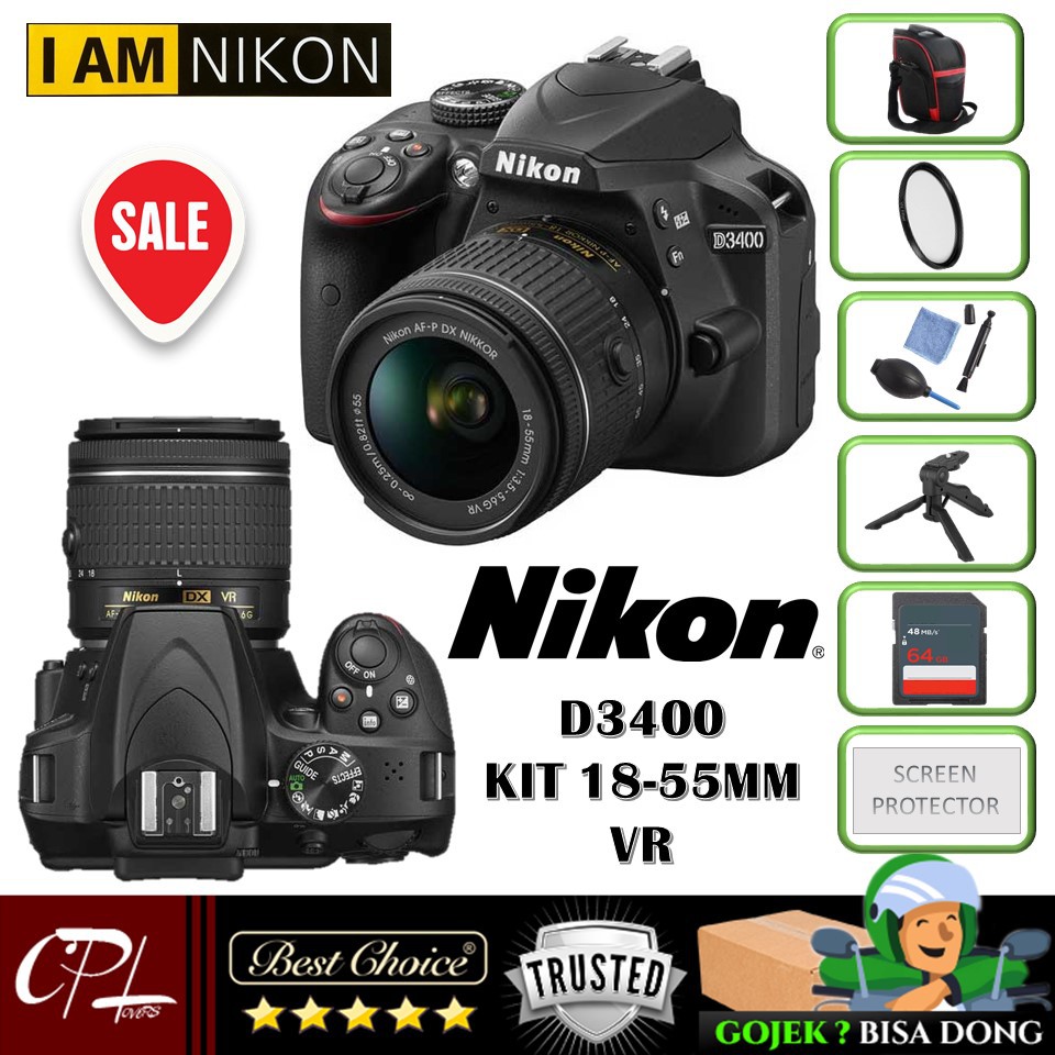 Jual Nikon D3400 Kit 18-55mm VR | Shopee Indonesia