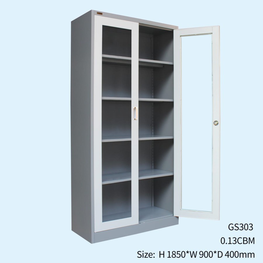 Jual Lemari Arsip / Rak Buku Besi File Cabinet Kaca Impor Golden ...