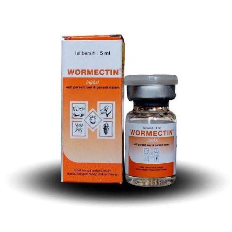 Jual WORMECTIN INJEKSI 5ml-obat jamur parasit cacing scanies kucing ...