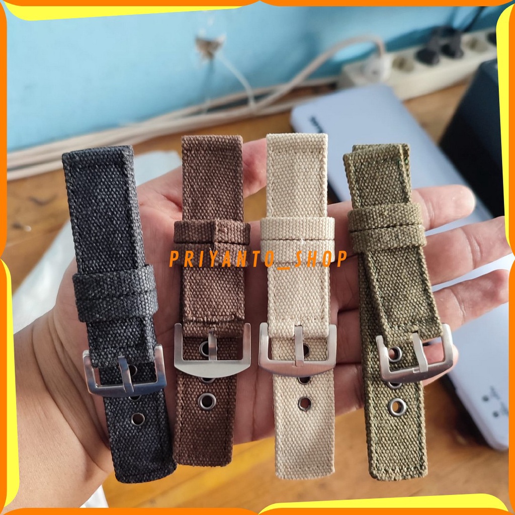 Jual STRAP TALI JAM TANGAN NYLON KANVAS CANVAS JEANS 20MM 22MM 24MM