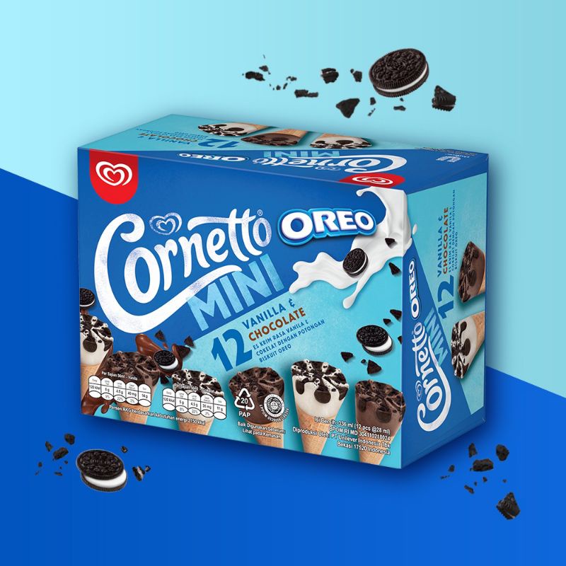 Jual Cornetto Mini Oreo Ice Cream 12 x 28 ml - Es Krim Wall's | Shopee ...