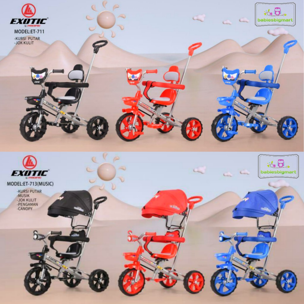 Jual Sepeda Anak Roda 3 Tiga Tricycle Aviator ET 711 ET 713 Kursi Bsa ...
