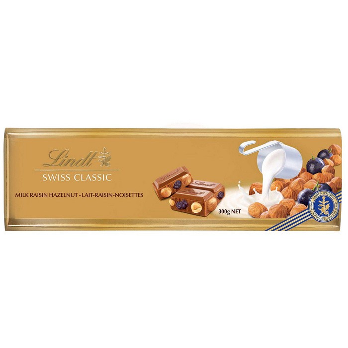 Jual Lindt Swiss Premium Chocolate Bar Milk Raisin Hazelnut Coklat Cokelat Cacao Cocoa Snack 4353