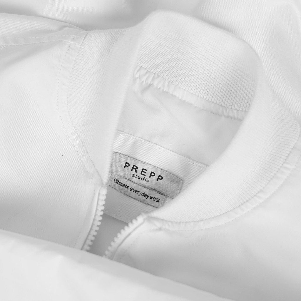 Jual Prepp Studio Lutton Bomber Jacket White | Shopee Indonesia