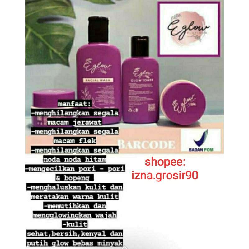 Jual Eglow platinum skincare original bpom | Shopee Indonesia