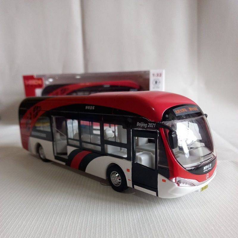 Jual Diecast Miniatur Bus Kota Bahan Besi Alloy Detail Pintu Bisa Di ...