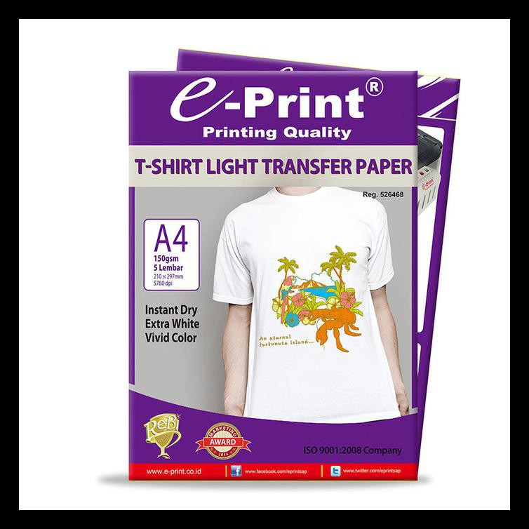 Jual Kertas Transfer Paper EPrint A4 Untuk Kaos Terang 5760 Dpi