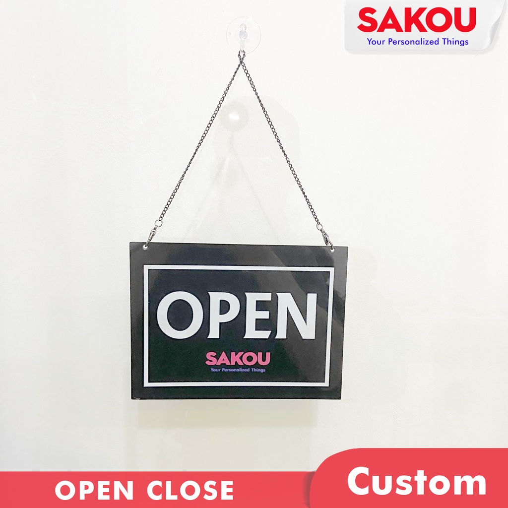 Jual Signboard Open Close Sign Board Papan Gantungan Buka Tutup Cafe