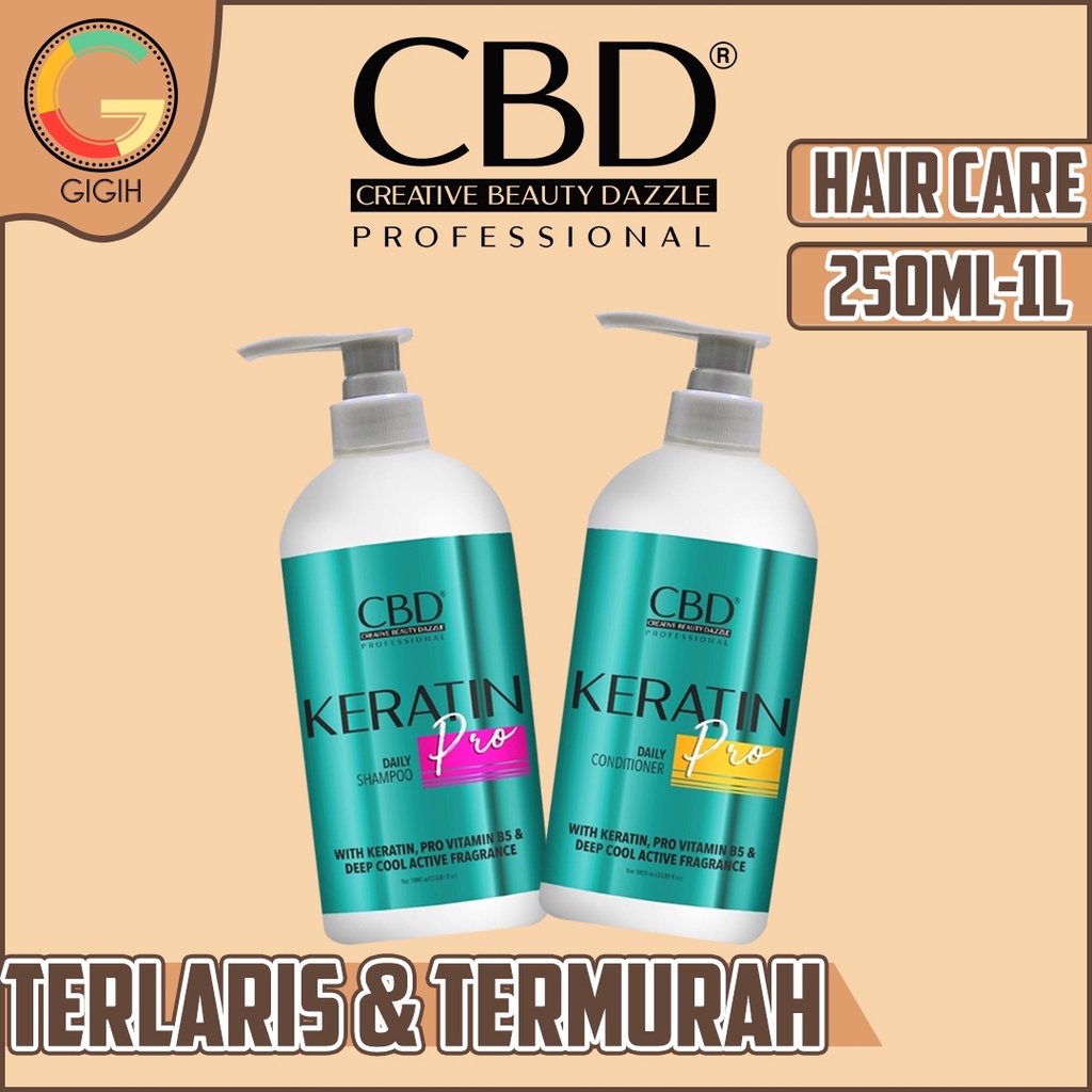 Jual CBD Keratin Pro Shampoo / Conditioner 250ML - 1 LITER | Shopee ...