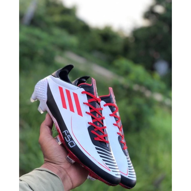 Jual Sepatu Bola Adidas F50 Ghosted Adizero White Red Black FG