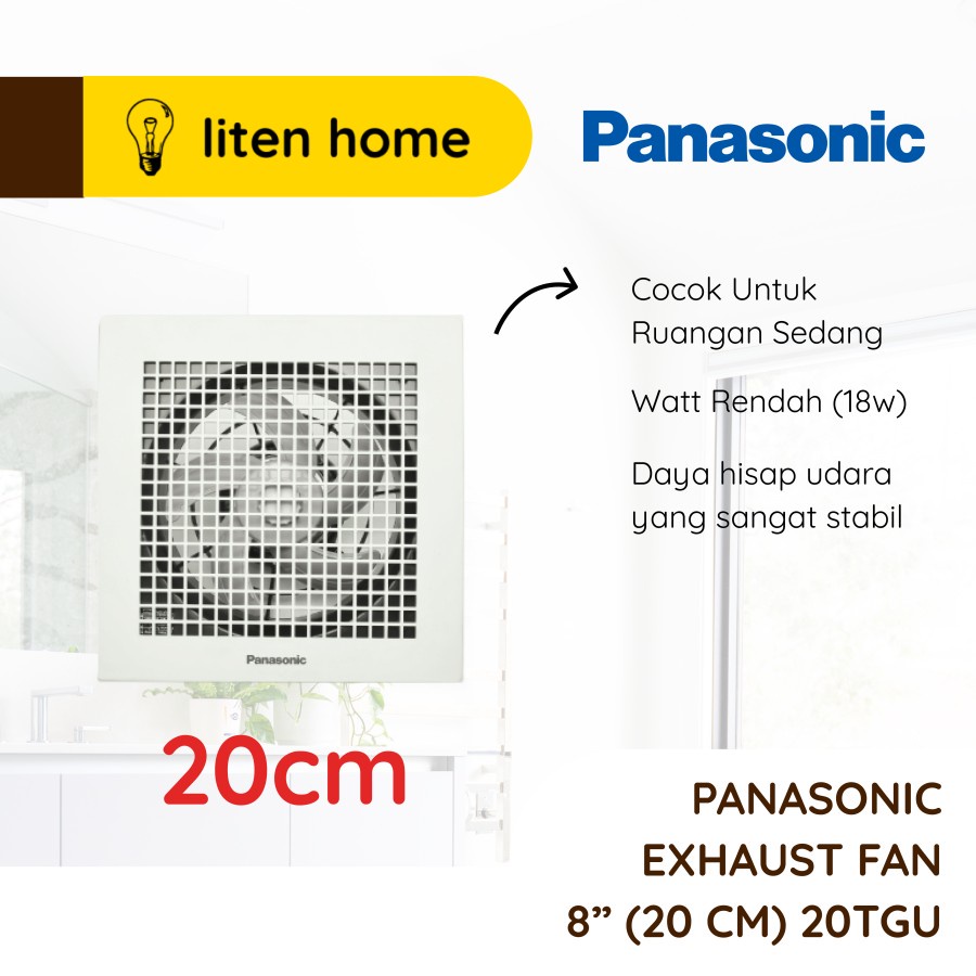 Jual PANASONIC 20 TGU FV20TGU Ceiling Exhaust Fan 8 inch Plafon Kipas ...