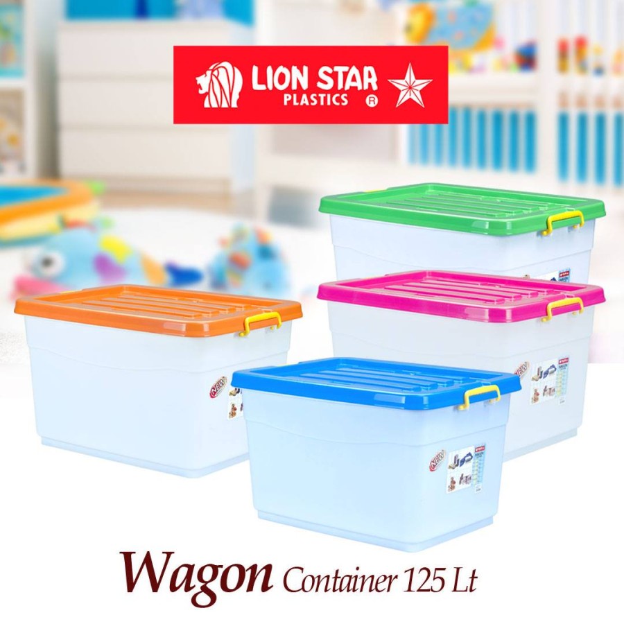 Jual BOX CONTAINER PENYIMPANAN SERBAGUNA BESAR 100LTR LION STAR WAGON ...