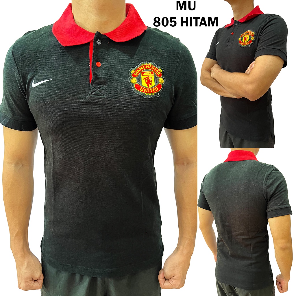 Jual Polo Bola Laki Manchester United Baju Kaos Berkerah Casual Cowok