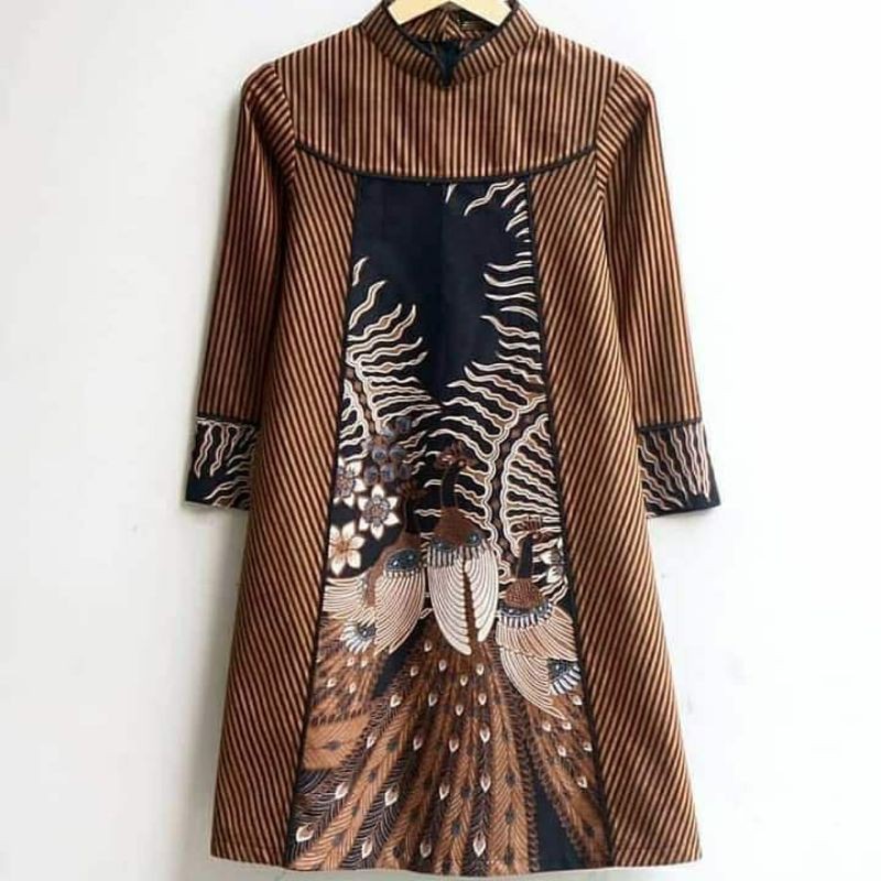 Jual Tunik Batik Wanita Kerja Modern Bahan Katun Lapis Furing Trikot ...