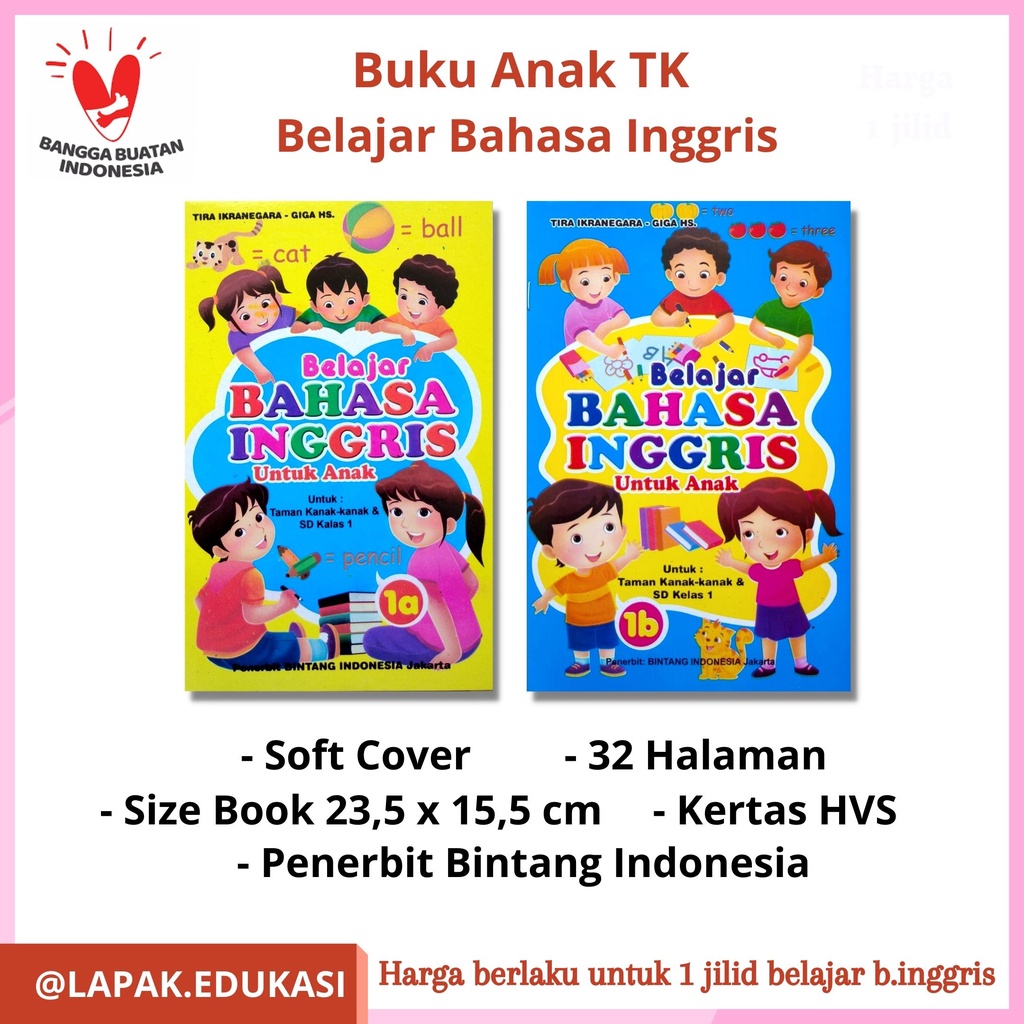 Jual Buku Anak TK PAUD | Belajar Bahasa Inggris | Jilid 1A - 1B ...