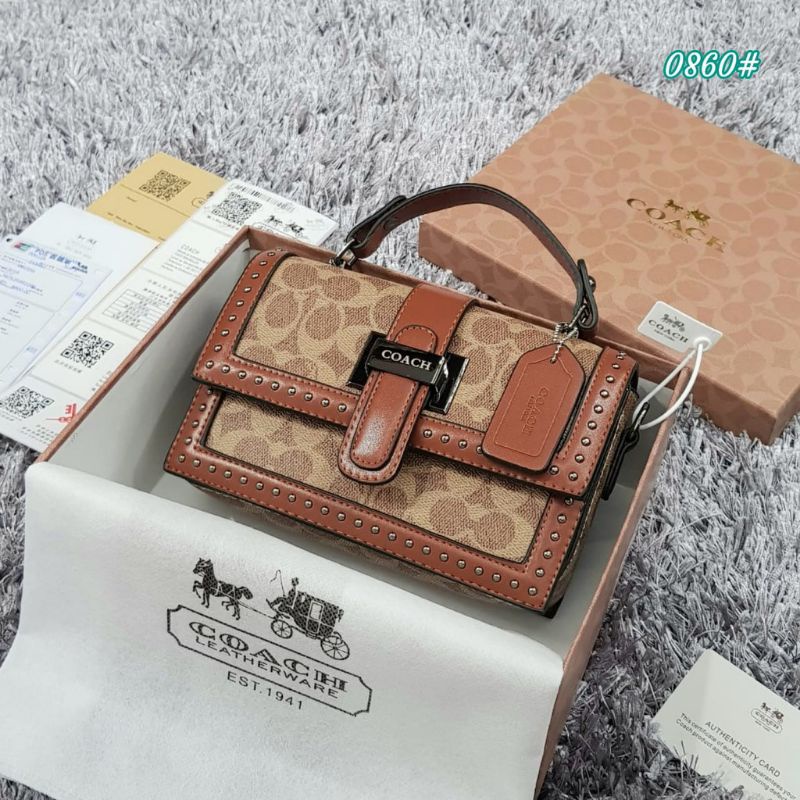 Jual COACH RIVETS SIGNATURE HIGH QUALITY (free box + bubble wrap ...