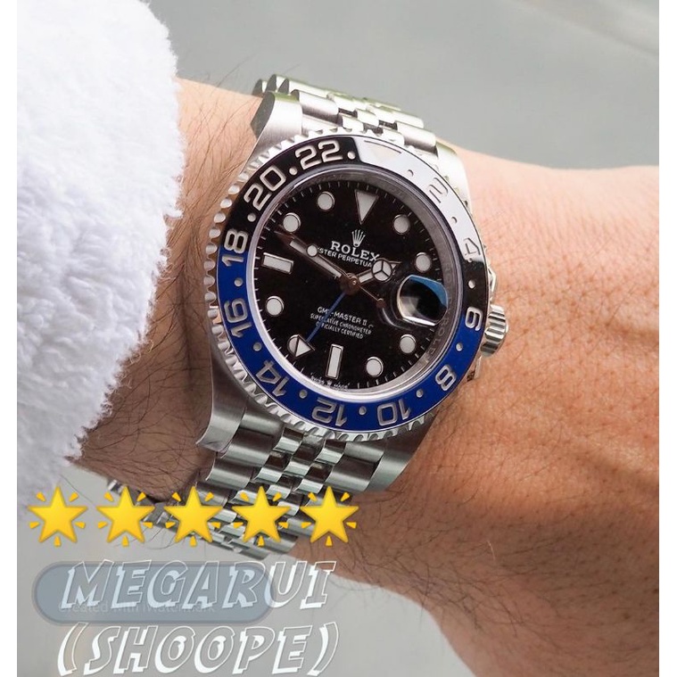 Jual JAM TANGAN COWOK ROLEX GMT MASTER II BATMAN JUBILE 40MM