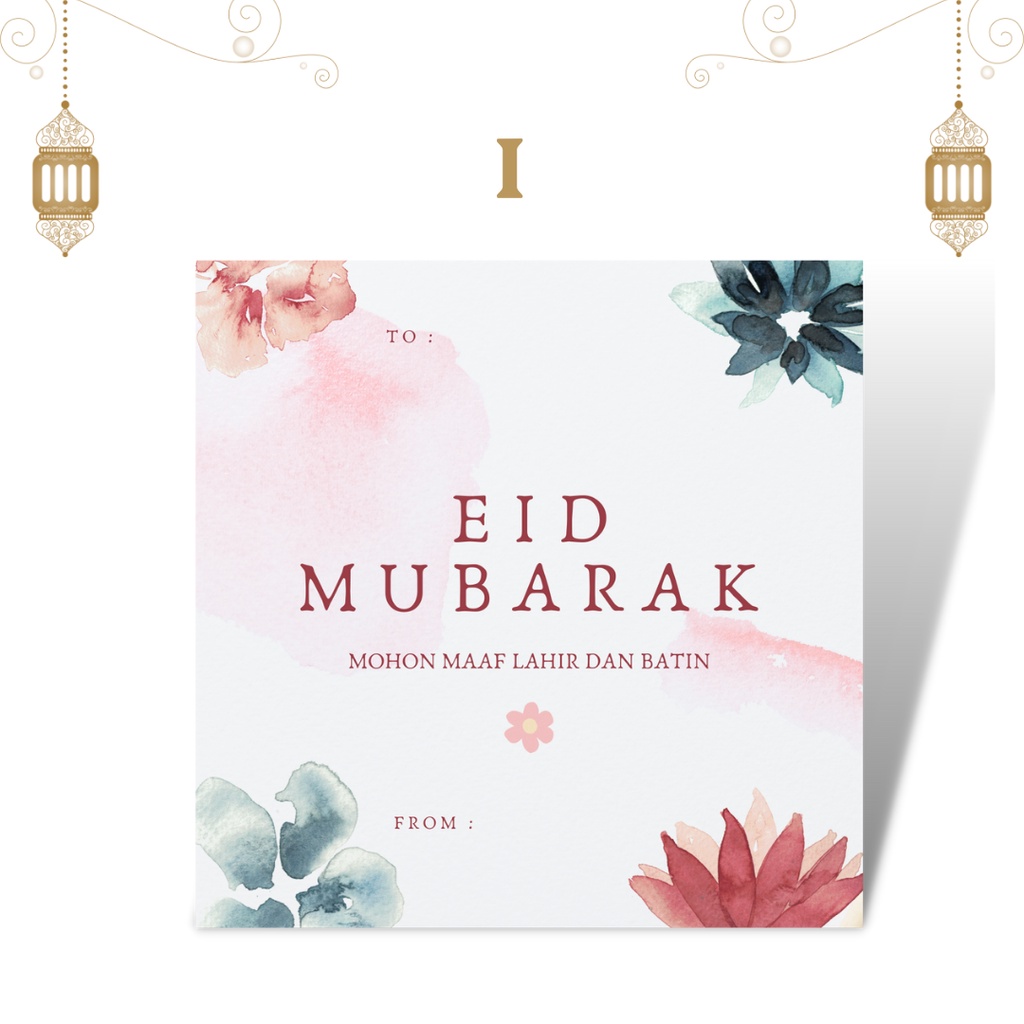 Jual [Linen 10x10cm] Kartu Ucapan Hampers Lebaran 2023 - Kartu Ucapan