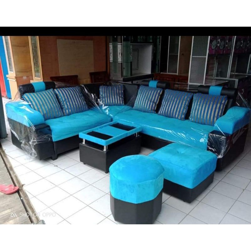 Jual SOFA/SOFA L/SOFA SUDUT/SOFA BERANAK 2PUK | Shopee Indonesia